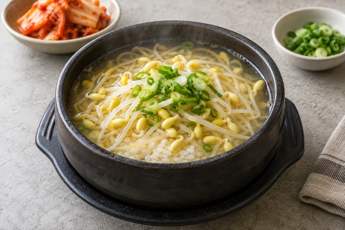 콩나물국밥의 AI 생성 예시 이미지